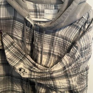 American eagle hoodie flannel cropped